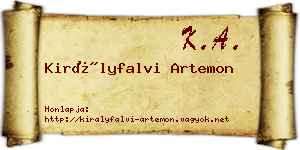 Királyfalvi Artemon névjegykártya